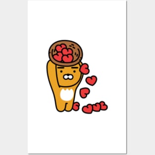 KakaoTalk Friends Hello! Ryan (카카오톡 라이언) - Pouring Heart Posters and Art